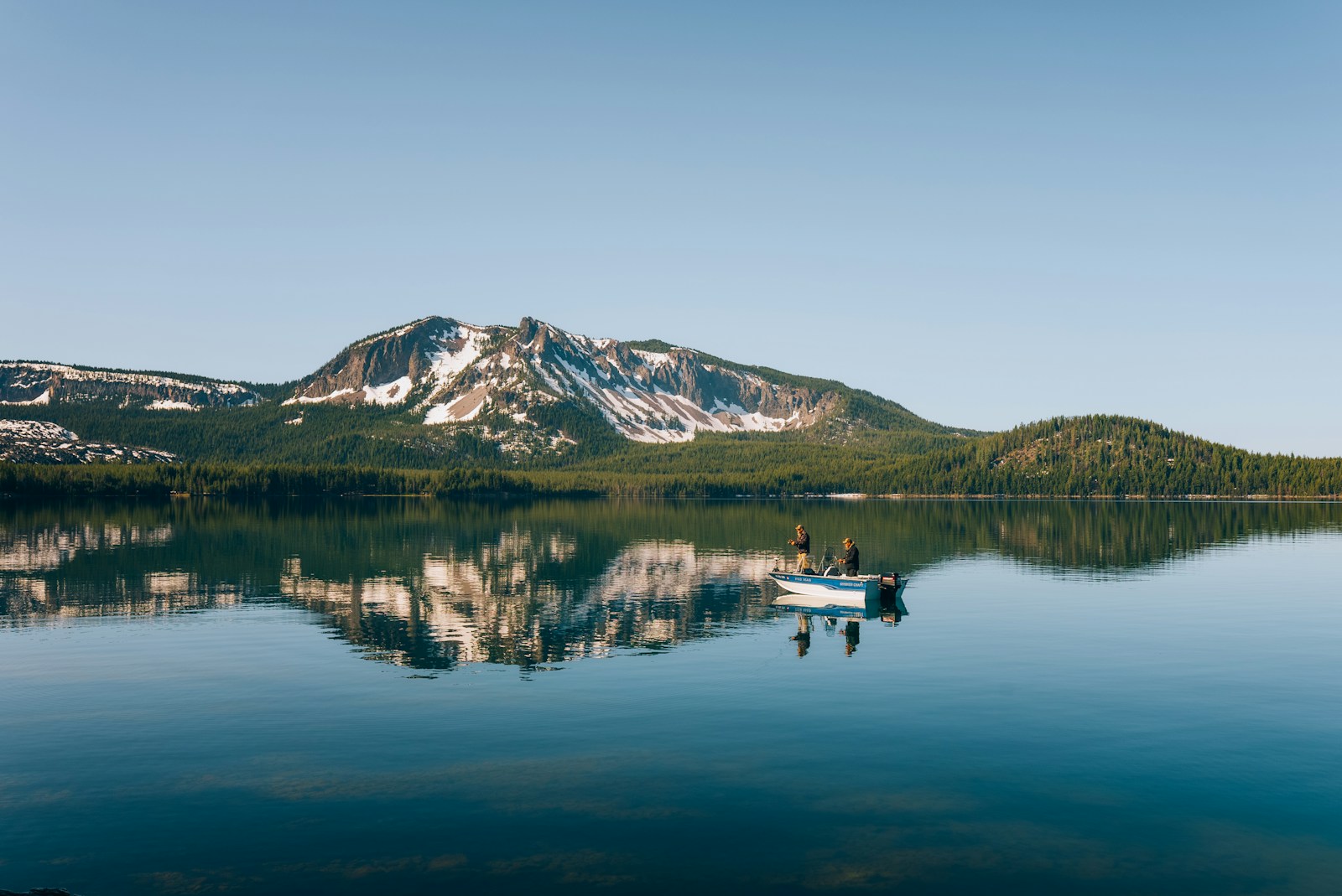 Fishing boat on Paulina Lake near La Pine
